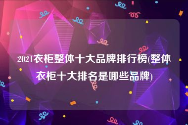 2021衣柜整体十大品牌排行榜(整体衣柜十大排名是哪些品牌)