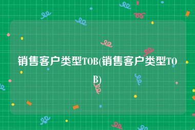 销售客户类型TOB(销售客户类型TOB)