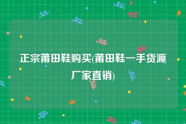 正宗莆田鞋购买(莆田鞋一手货源厂家直销)