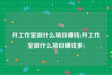 开工作室做什么项目赚钱(开工作室做什么项目赚钱多)