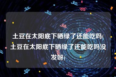 土豆在太阳底下晒绿了还能吃吗(土豆在太阳底下晒绿了还能吃吗没发呀)