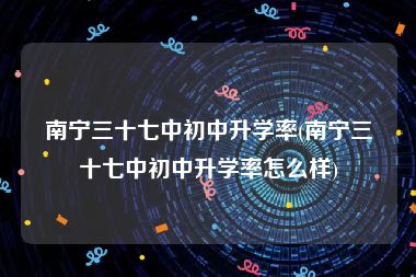 南宁三十七中初中升学率(南宁三十七中初中升学率怎么样)
