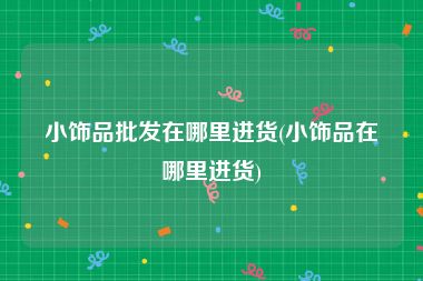 小饰品批发在哪里进货(小饰品在哪里进货)