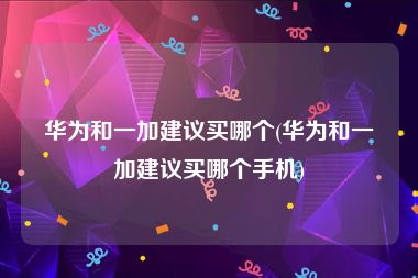 华为和一加建议买哪个(华为和一加建议买哪个手机)