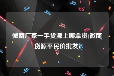 微商厂家一手货源上哪拿货(微商货源平民价批发)