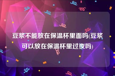 豆浆不能放在保温杯里面吗(豆浆可以放在保温杯里过夜吗)