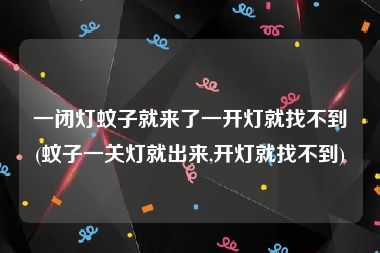 一闭灯蚊子就来了一开灯就找不到(蚊子一关灯就出来,开灯就找不到)