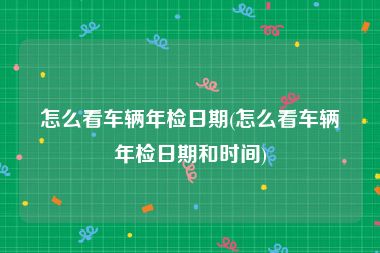 怎么看车辆年检日期(怎么看车辆年检日期和时间)