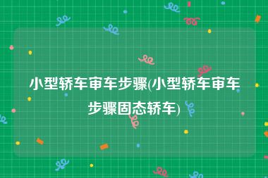 小型轿车审车步骤(小型轿车审车步骤固态轿车)