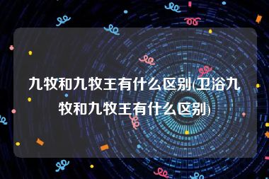九牧和九牧王有什么区别(卫浴九牧和九牧王有什么区别)