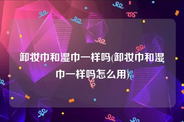 卸妆巾和湿巾一样吗(卸妆巾和湿巾一样吗怎么用)
