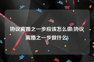 协议离婚之一步应该怎么做(协议离婚之一步做什么)