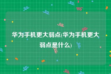 华为手机更大弱点(华为手机更大弱点是什么)