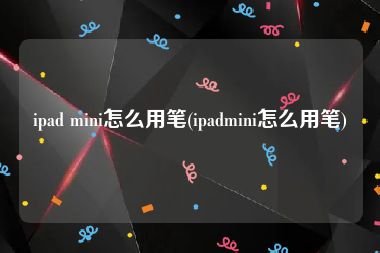 ipad mini怎么用笔(ipadmini怎么用笔)