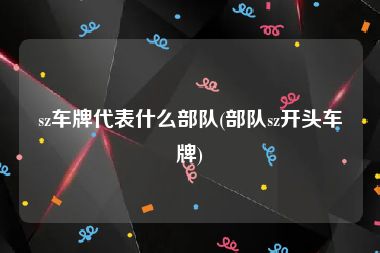 sz车牌代表什么部队(部队sz开头车牌)