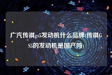 广汽传祺gs5发动机什么品牌(传祺GS5的发动机是国产吗)