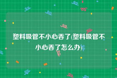 塑料吸管不小心吞了(塑料吸管不小心吞了怎么办)