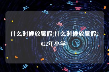 什么时候放暑假(什么时候放暑假2022年小学)