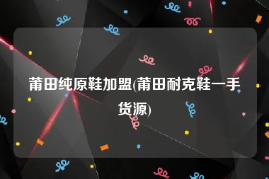 莆田纯原鞋加盟(莆田耐克鞋一手货源)