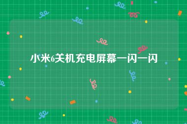 小米6关机充电屏幕一闪一闪