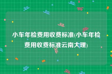 小车年检费用收费标准(小车年检费用收费标准云南大理)