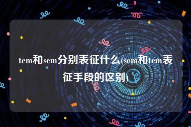 tem和sem分别表征什么(sem和tem表征手段的区别)