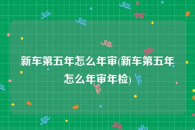 新车第五年怎么年审(新车第五年怎么年审年检)