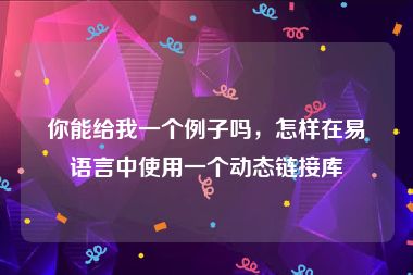你能给我一个例子吗，怎样在易语言中使用一个动态链接库