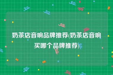 奶茶店音响品牌推荐(奶茶店音响买哪个品牌推荐)