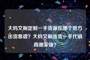 大码文胸定制一手货源在哪个地方出货靠谱？大码文胸出货一手代销商哪家强？