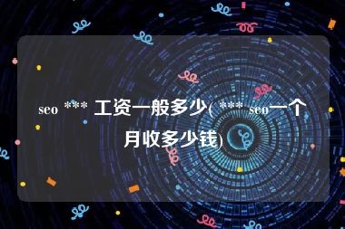 seo *** 工资一般多少( *** seo一个月收多少钱)