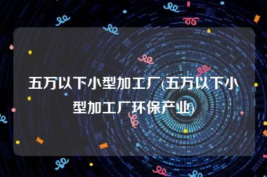 五万以下小型加工厂(五万以下小型加工厂环保产业)