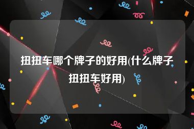 扭扭车哪个牌子的好用(什么牌子扭扭车好用)