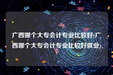 广西哪个大专会计专业比较好(广西哪个大专会计专业比较好就业)