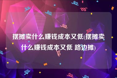 摆摊卖什么赚钱成本又低(摆摊卖什么赚钱成本又低 路边摊)