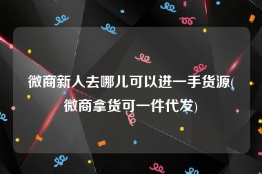 微商新人去哪儿可以进一手货源(微商拿货可一件代发)