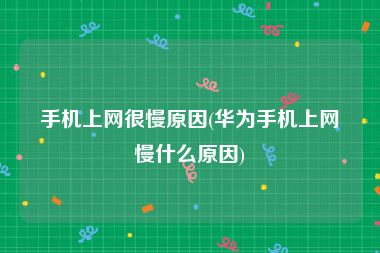 手机上网很慢原因(华为手机上网慢什么原因)