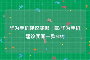 华为手机建议买哪一款(华为手机建议买哪一款2022)