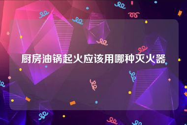 厨房油锅起火应该用哪种灭火器