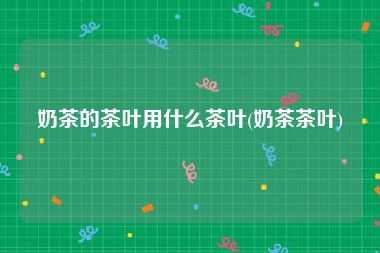 奶茶的茶叶用什么茶叶(奶茶茶叶)