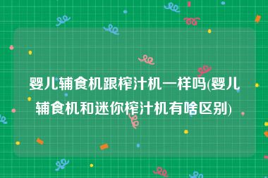 婴儿辅食机跟榨汁机一样吗(婴儿辅食机和迷你榨汁机有啥区别)