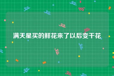 满天星买的鲜花来了以后变干花