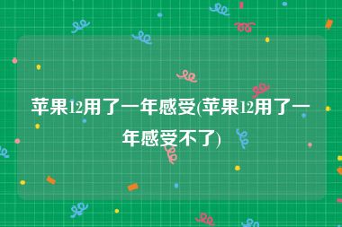 苹果12用了一年感受(苹果12用了一年感受不了)