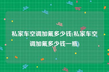 私家车空调加氟多少钱(私家车空调加氟多少钱一瓶)