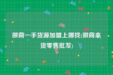 微商一手货源加盟上哪找(微商拿货零售批发)