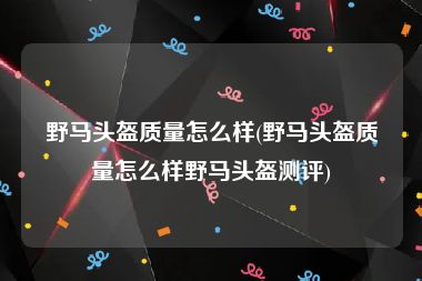 野马头盔质量怎么样(野马头盔质量怎么样野马头盔测评)
