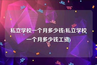 私立学校一个月多少钱(私立学校一个月多少钱工资)