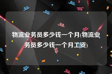 物流业务员多少钱一个月(物流业务员多少钱一个月工资)