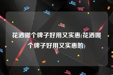 花洒哪个牌子好用又实惠(花洒哪个牌子好用又实惠的)