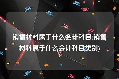 销售材料属于什么会计科目(销售材料属于什么会计科目类别)